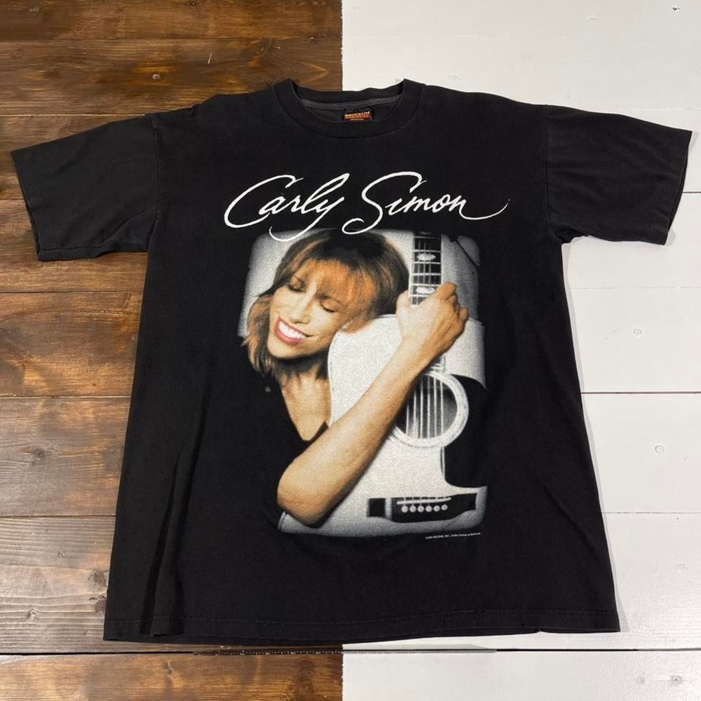Vintage 90s Carly Simon Black Tour T-Shirt